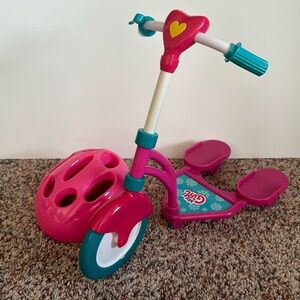 My girl scooter and helmet for American Girl Doll or any 18” doll